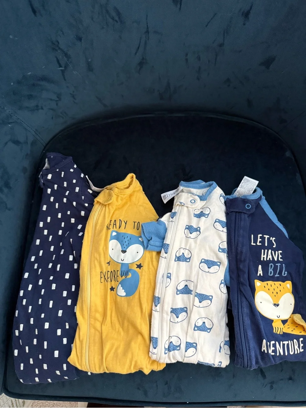 Gerber Baby Sleep Sack Set - Navy, Yellow, Light Blue, Cream